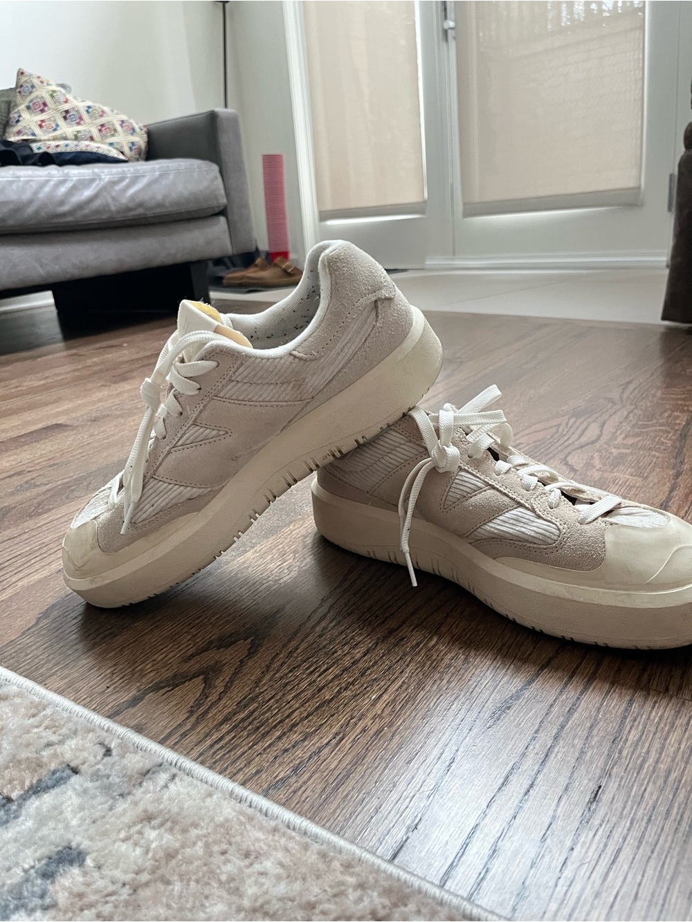 Men’s New Balance 574 Cream Platform Sneakers - Casual Everyday Style